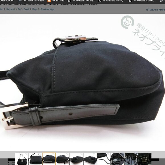 FENDI Mamma Baguette Shoulder Bag Nylon Black 2321 26566 009 Auth VINTAGE - Picture 8 of 16